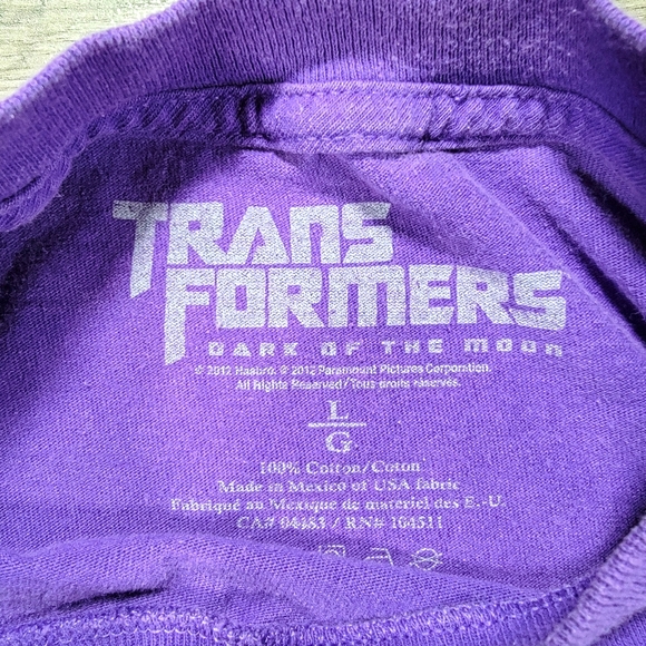 Transformers tshirt , size large, purple - Picture 3 of 4